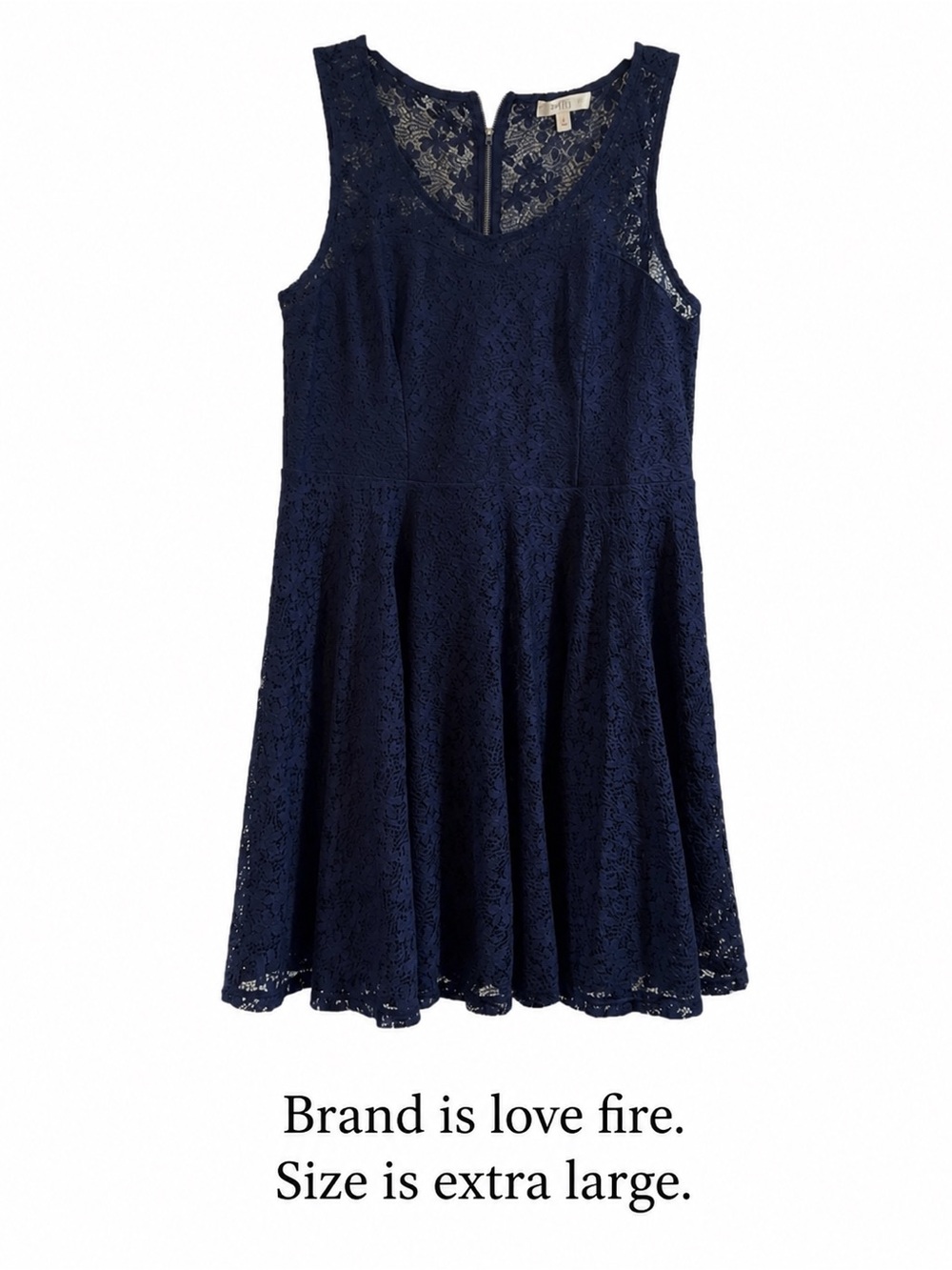 love, Fire Navy Lace Fit-and-Flare Girls Dress
